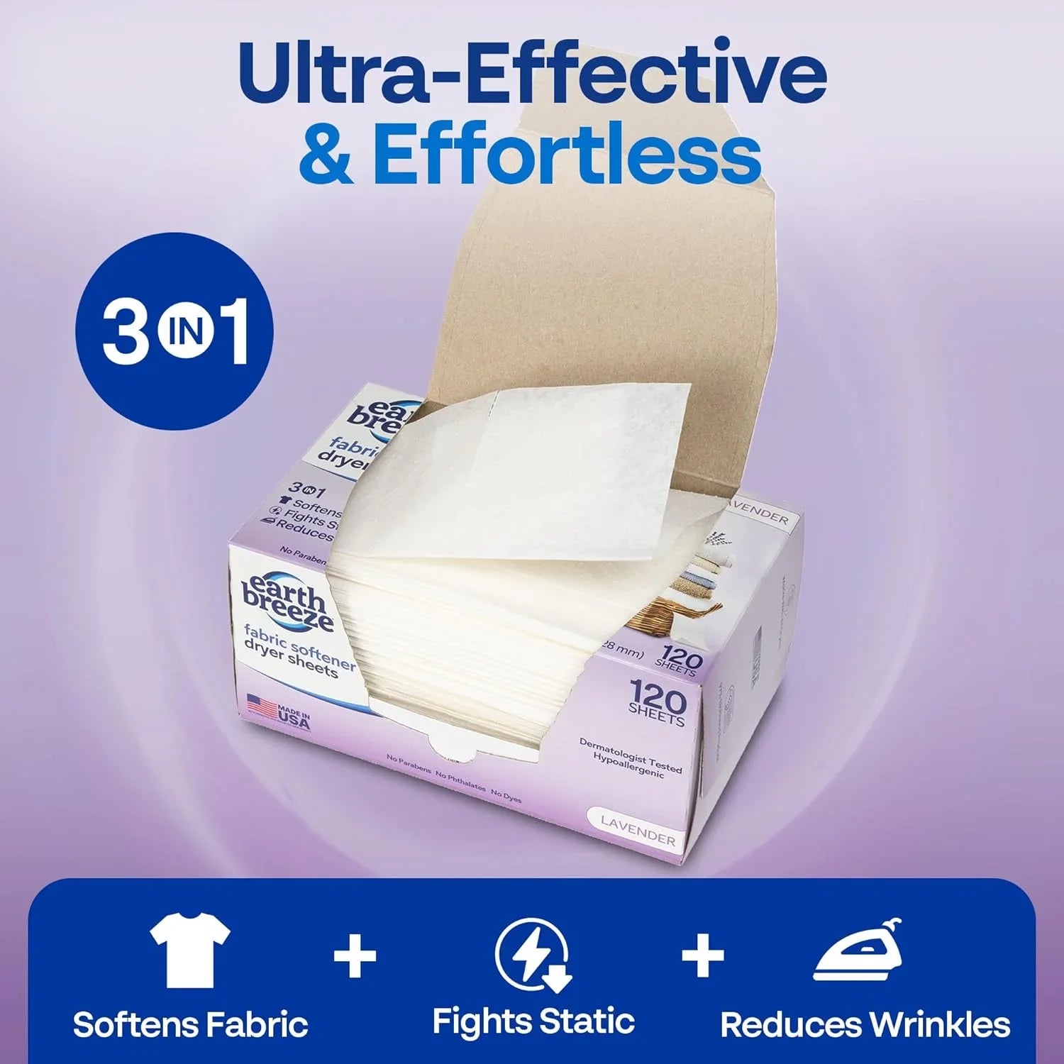 Earth Breeze Fabric Softener Dryer Sheets Lavender (2 Pack) Secondary image