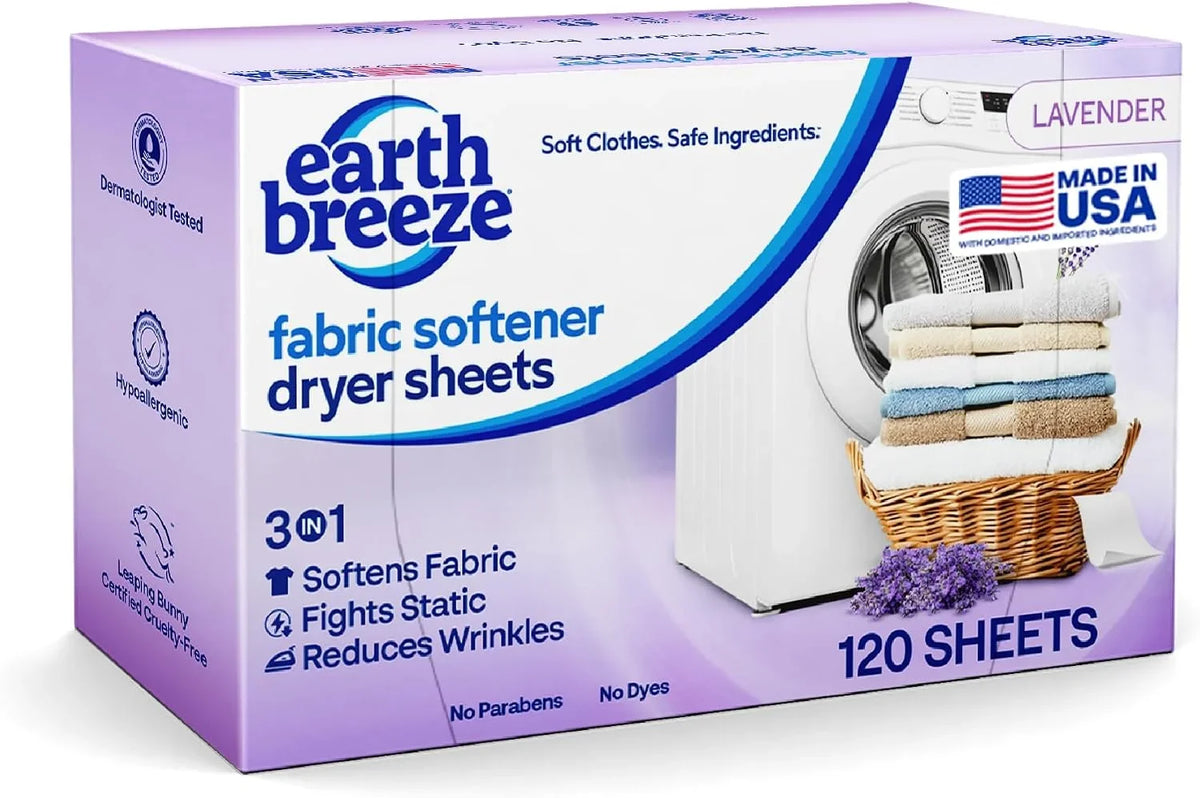 Earth Breeze Fabric Softener Dryer Sheets Lavender (1 Pack) Main image