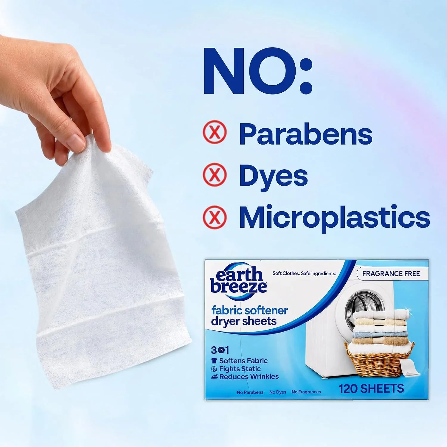 Earth Breeze Fabric Softener Dryer Sheets Fragrance Free (1 Pack) Secondary image