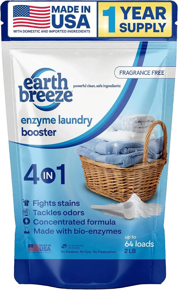 Earth Breeze Enzyme Laundry Booster Powder 2lbs (64 Loads)